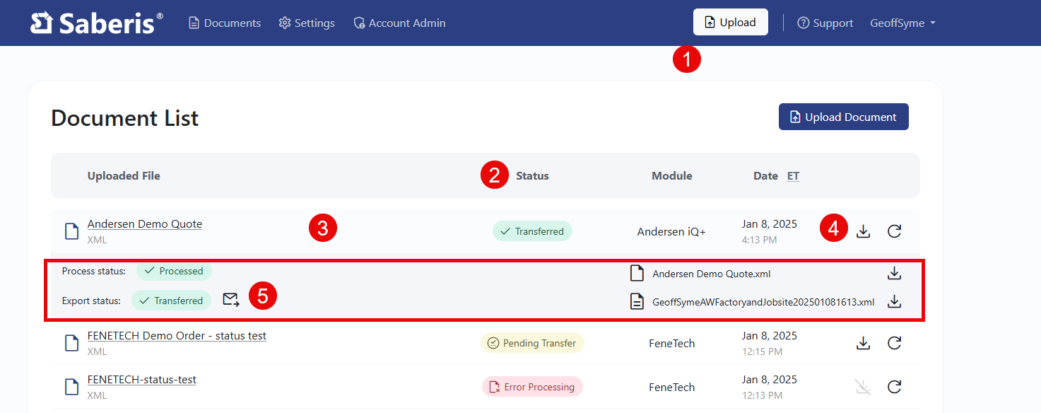 New Document List Buttons
